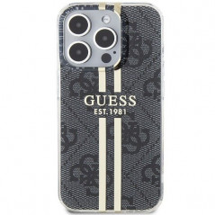 Apple iPhone 15 Pro Max Coque Guess 4G Gold Stripe Élégant  Noir
