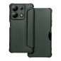 XIAOMI Redmi Note 13 4G Portefeuilles Razor Book Fibre de carbone, Modèle de carbone  Vert foncé