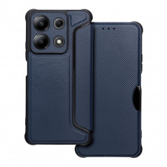 XIAOMI Redmi Note 13 4G Portefeuilles Razor Book Fibre de carbone, Modèle de carbone  Bleu
