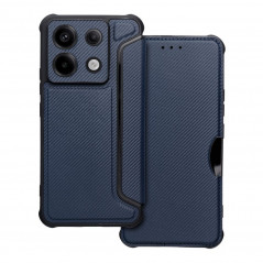 XIAOMI Redmi Note 13 Pro 5G Portefeuilles Razor Book Fibre de carbone, Modèle de carbone  Bleu