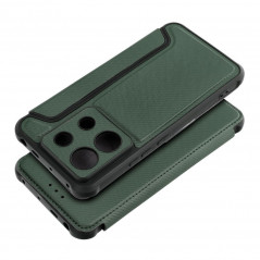 XIAOMI Redmi Note 13 Pro 5G Portefeuilles Razor Book Fibre de carbone, Modèle de carbone  Vert foncé