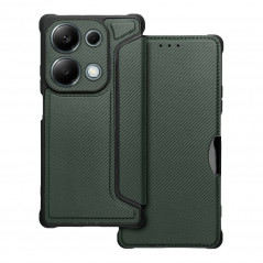 XIAOMI Redmi Note 13 Pro 4G Portefeuilles Razor Book Fibre de carbone, Modèle de carbone  Vert foncé