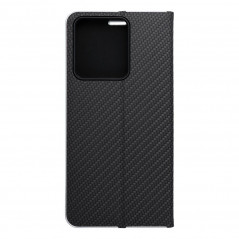 XIAOMI Redmi Note 13 4G Portefeuilles LUNA Book Carbon Fibre de carbone, Élégant  Noir