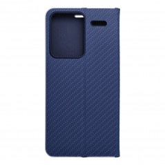 XIAOMI Redmi Note 13 Pro Plus 5G Portefeuilles LUNA Book Carbon Fibre de carbone, Élégant  Bleu