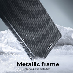 XIAOMI Redmi Note 13 Pro 4G Portefeuilles LUNA Book Carbon Fibre de carbone, Élégant  Noir