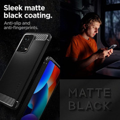 XIAOMI Redmi Note 12 Pro Plus 5G Coque Spigen Armor Fibre de carbone, Élégant  Noir