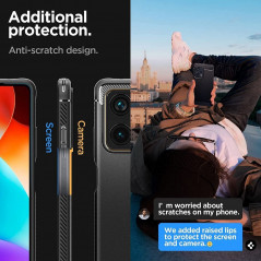 XIAOMI Redmi Note 12 Pro Plus 5G Coque Spigen Armor Fibre de carbone, Élégant  Noir