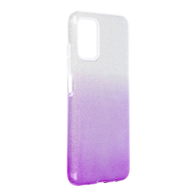Samsung Galaxy A03s Coque Shining Transparent et violet