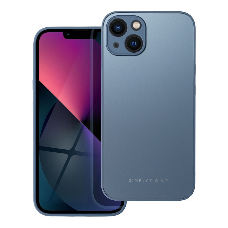 Apple iPhone 13 Coque Roar Matte Glass Élégant  Bleu