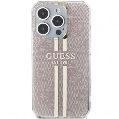 Apple iPhone 14 Pro Max Coque Guess 4G Gold Stripe Élégant  Rose