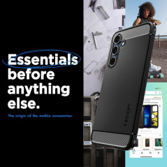 Samsung Galaxy A55 Coque Spigen Armor Fibre de carbone, Élégant  Noir