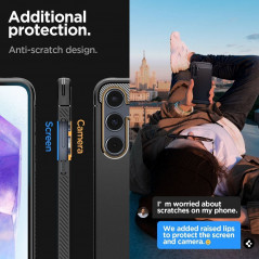 Samsung Galaxy A55 Coque Spigen Armor Fibre de carbone, Élégant  Noir