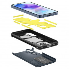 Samsung Galaxy A55 Coque Spigen Tough Armor Ardoise métallique