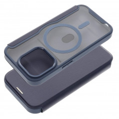 Apple iPhone 15 Portefeuilles Smart Mag Book Élégant  MagSAFE  Bleu
