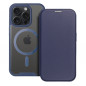 Apple iPhone 15 Pro Max Portefeuilles Smart Mag Book Élégant  MagSAFE  Bleu