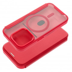 Apple iPhone 15 Pro Portefeuilles Smart Mag Book Élégant  MagSAFE  Rouge