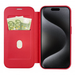 Apple iPhone 15 Pro Portefeuilles Smart Mag Book Élégant  MagSAFE  Rouge