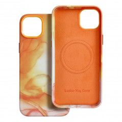 Apple iPhone 14 Plus Coque Leather Mag Cover Élégant  MagSAFE  Éclaboussure d'orange