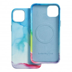 Apple iPhone 14 Plus Coque Leather Mag Cover Élégant  MagSAFE  Tâche de couleur