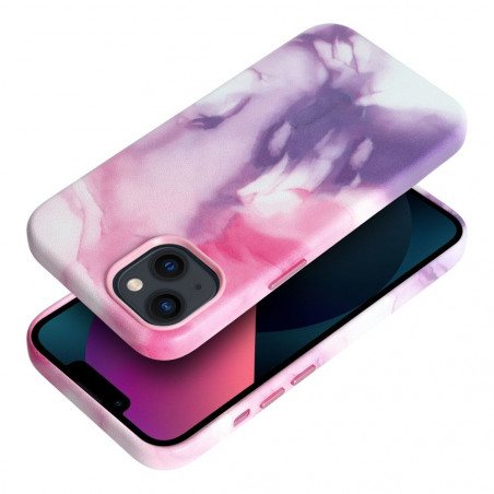 Apple iPhone 13 Coque Leather Mag Cover Élégant  MagSAFE  Éclaboussure violette