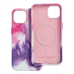 Apple iPhone 13 Coque Leather Mag Cover Élégant  MagSAFE  Éclaboussure violette