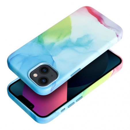 Apple iPhone 13 Coque Leather Mag Cover Élégant  MagSAFE  Tâche de couleur