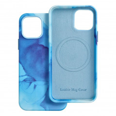 Apple iPhone 12 Pro Coque Leather Mag Cover Élégant  MagSAFE  Éclaboussure bleue