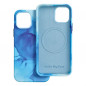 Apple iPhone 12 Pro Coque Leather Mag Cover Élégant  MagSAFE  Éclaboussure bleue