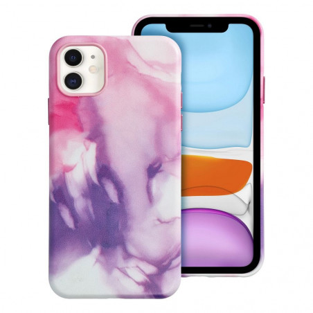 Apple iPhone 11 Coque Leather Mag Cover Élégant  MagSAFE  Éclaboussure violette