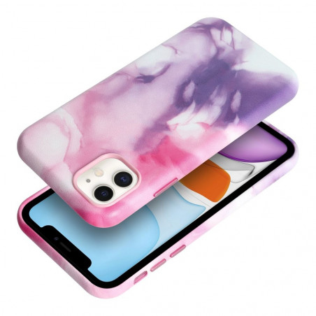 Apple iPhone 11 Coque Leather Mag Cover Élégant  MagSAFE  Éclaboussure violette