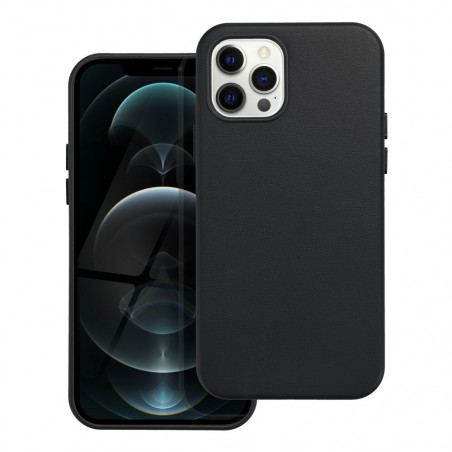 Apple iPhone 12 Pro Coque Leather Mag Cover Élégant  MagSAFE  Noir