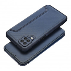 Samsung Galaxy A12 Portefeuilles Razor Book Fibre de carbone, Modèle de carbone  Bleu