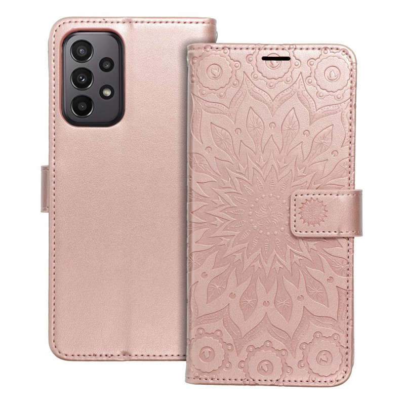 Samsung Galaxy A23 5G Portefeuilles MEZZO Book Mandala  Or rose