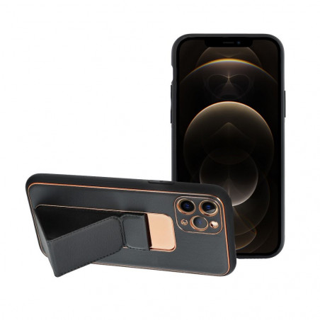 Apple iPhone 11 Coque LEATHER Case Kickstand Noir