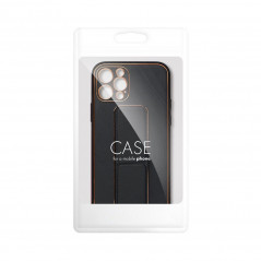 Samsung Galaxy A12 Coque LEATHER Case Kickstand Noir