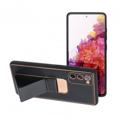 Samsung Galaxy S20 FE Coque LEATHER Case Kickstand Noir