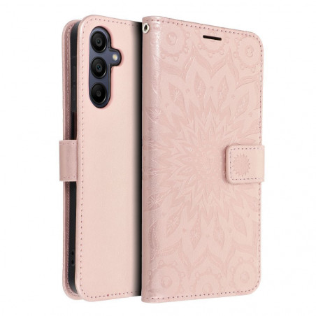 Samsung Galaxy A15 LTE Portefeuilles MEZZO Book Mandala  Or rose