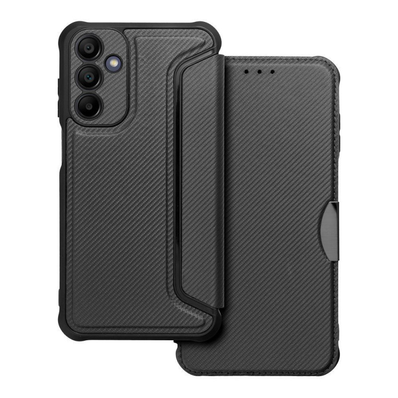 Samsung Galaxy A15 LTE Portefeuilles Razor Book Fibre de carbone, Modèle de carbone Noir Samsung Galaxy A15 LTE Portefeuilles Razor Book Fibre de carbone, Modèle de carbone Noir