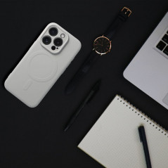 Apple iPhone 15 Pro Max Coque Silicone Mag Cover MagSAFE  Titane