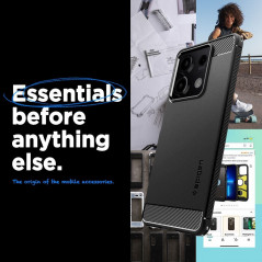 XIAOMI Redmi Note 13 5G Coque Spigen Armor Fibre de carbone, Élégant  Noir