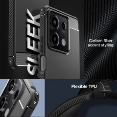 XIAOMI Redmi Note 13 5G Coque Spigen Armor Fibre de carbone, Élégant  Noir