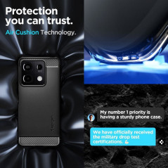 XIAOMI Redmi Note 13 5G Coque Spigen Armor Fibre de carbone, Élégant  Noir