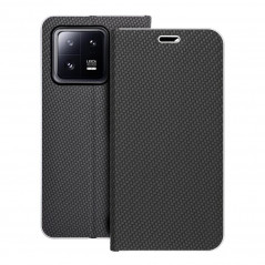 XIAOMI 13 Pro Portefeuilles LUNA Book Carbon Fibre de carbone, Élégant  Noir