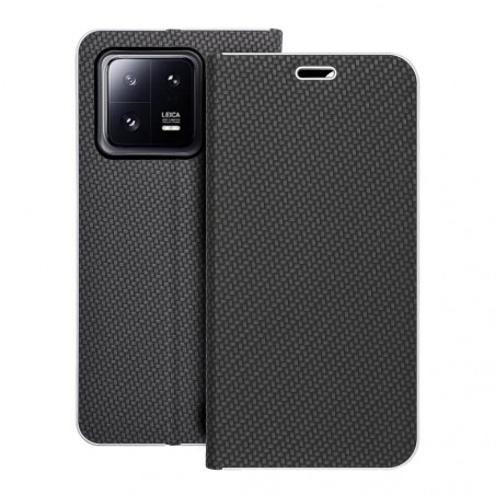 XIAOMI 13 Pro Portefeuilles LUNA Book Carbon Fibre de carbone, Élégant  Noir