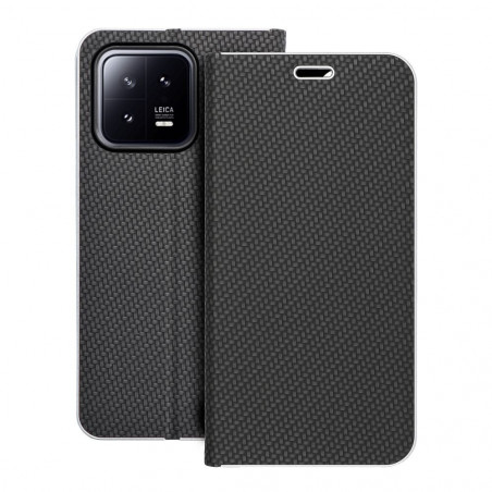 XIAOMI 13 Portefeuilles LUNA Book Carbon Fibre de carbone, Élégant  Noir