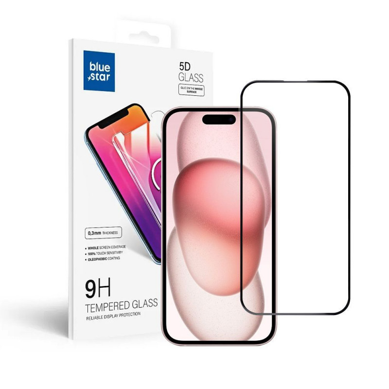 Apple iPhone 15 Verre trempé Blue Star 9H Transparent