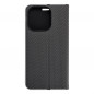 Apple iPhone 15 Pro Portefeuilles LUNA Book Carbon Fibre de carbone, Élégant  Noir