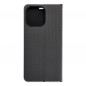 Apple iPhone 15 Pro Max Portefeuilles LUNA Book Carbon Fibre de carbone, Élégant  Noir