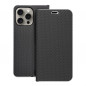 Apple iPhone 15 Pro Max Portefeuilles LUNA Book Carbon Fibre de carbone, Élégant  Noir