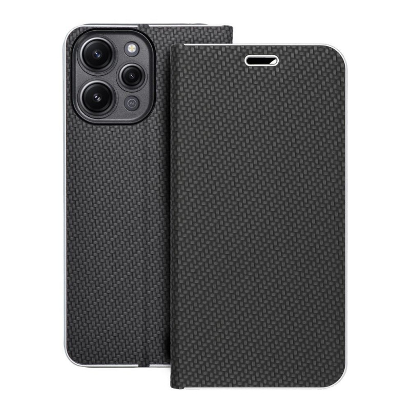 XIAOMI Redmi 12 Portefeuilles LUNA Book Carbon Fibre de carbone, Élégant  Noir